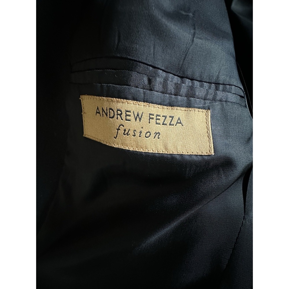 Andrew Fezza Fusion Lambswool and Cashmere Blazer 42R Black Three Button - Picture 9 of 11